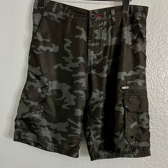 Burnside Board Shorts with Grey and Black Camo Print - Picture 6 of 11